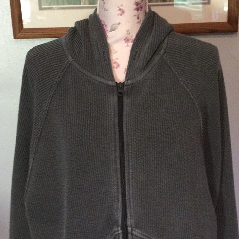 Aerie Gray Zip Oversized Hoodie - Picture 3 of 10